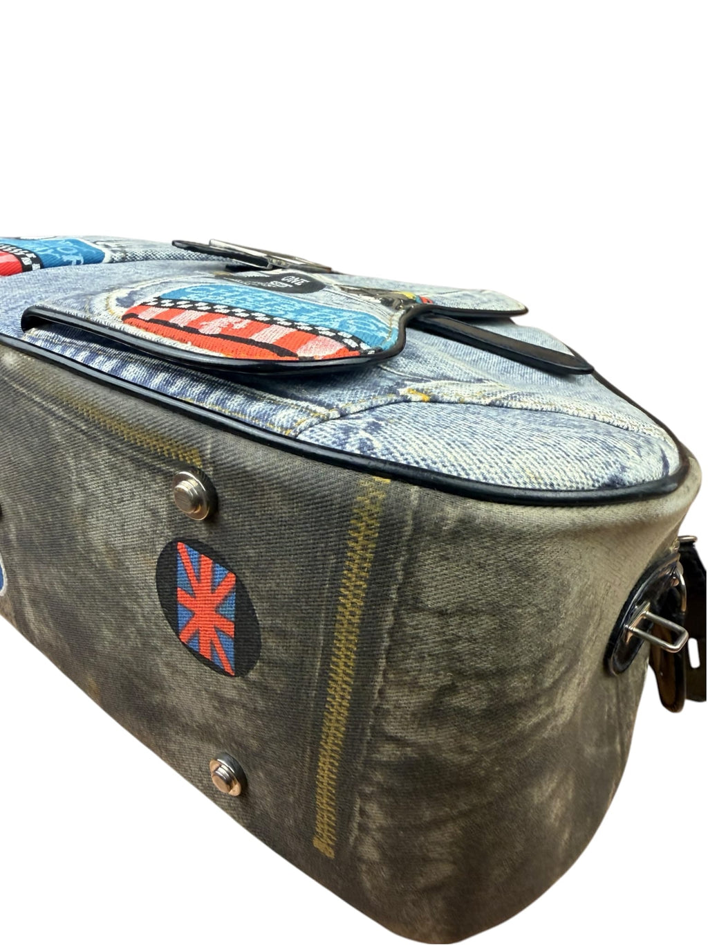Christian Dior Denim Speedway Double Saddle Bag