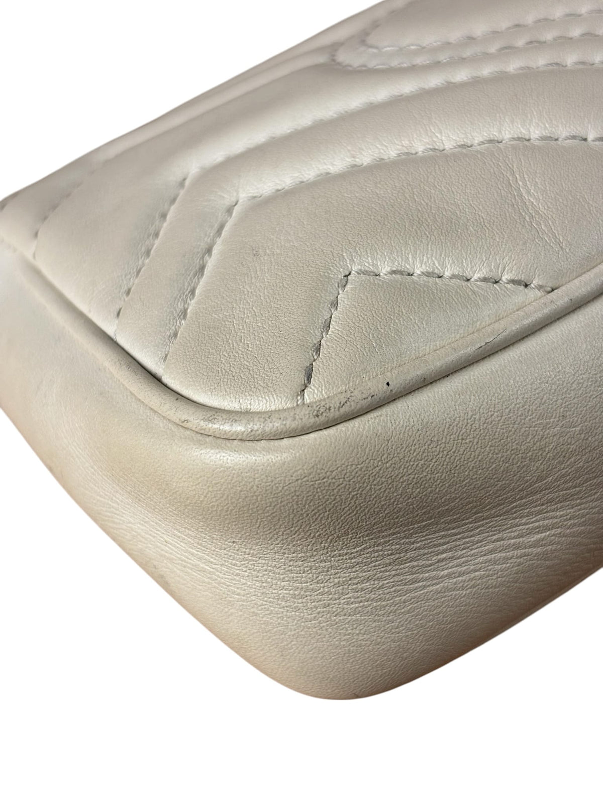 Gucci Marmont Mini Ivory Calfskin Leather Bag
