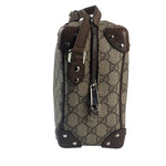 Gucci Brown Leather Trim GG Supreme Soft Trunk Crossbody