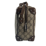 Gucci Brown Leather Trim GG Supreme Soft Trunk Crossbody
