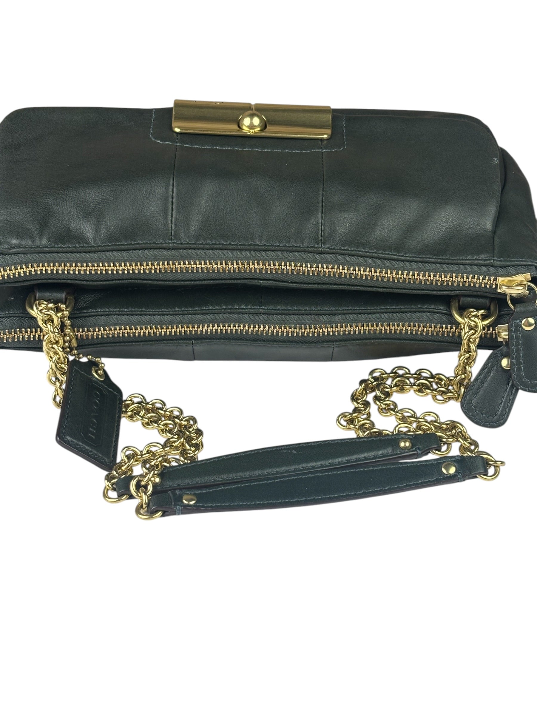 Coach Dark Green Leather Kristin Willow Shoulder Bag