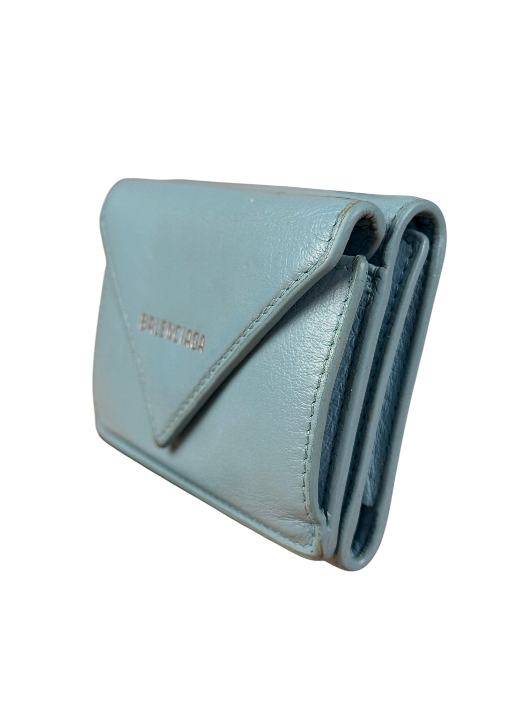 Balenciaga Baby Blue Tri-Fold Wallet