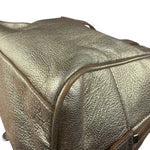 Yves Saint Laurent Gold Leather Embossed YSL Logo Handbag