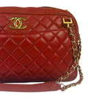 Chanel Red Quilted Leather Camera Bag 2012
