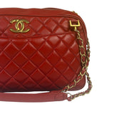 Chanel Red Quilted Leather Camera Bag 2012