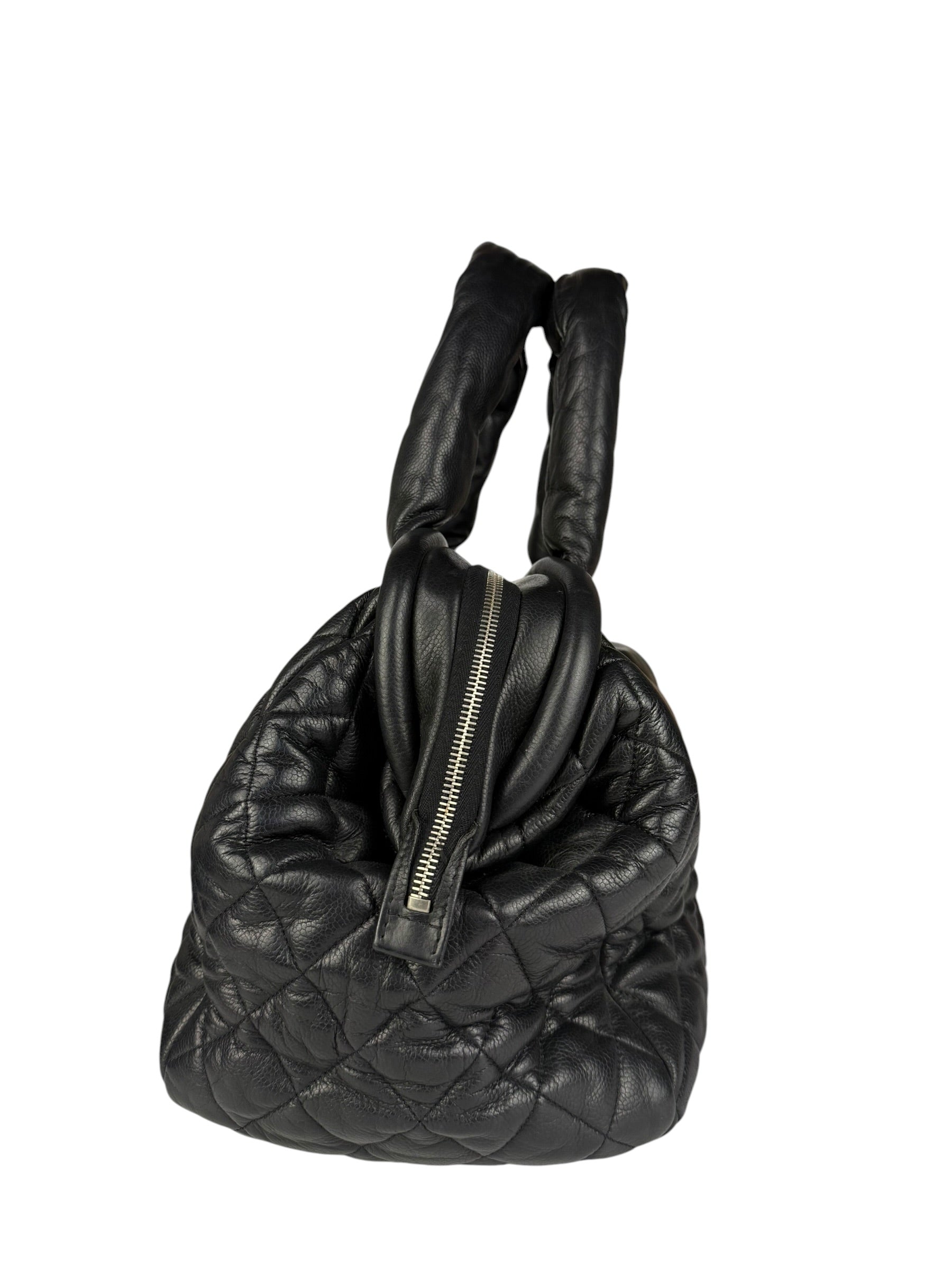 Chanel Black Caviar Quilted Coco Cocoon Bowler Bag 2009