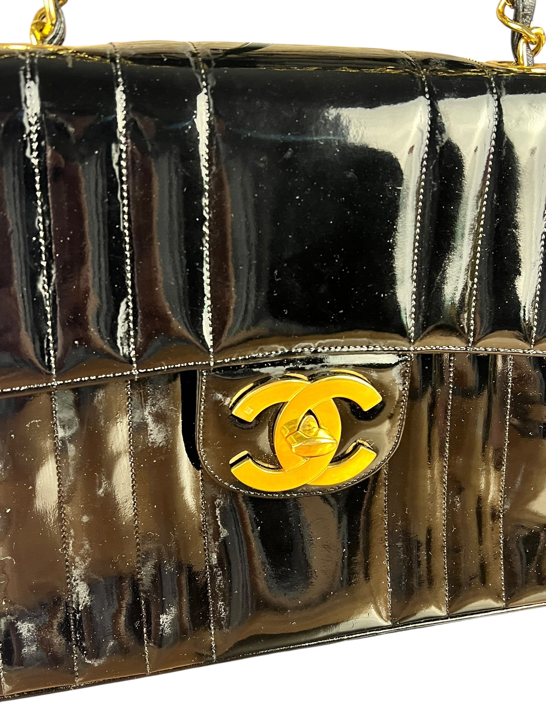 Chanel Mademoiselle Vertical Quilt Single Flap Bag 1994