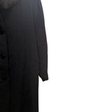 Vintage Black Wool Fox Fur Collared Long Coat