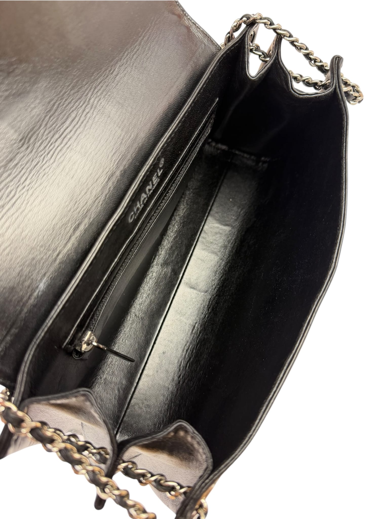 Chanel Black Leather Mademoiselle Accordion Flap Bag 2000