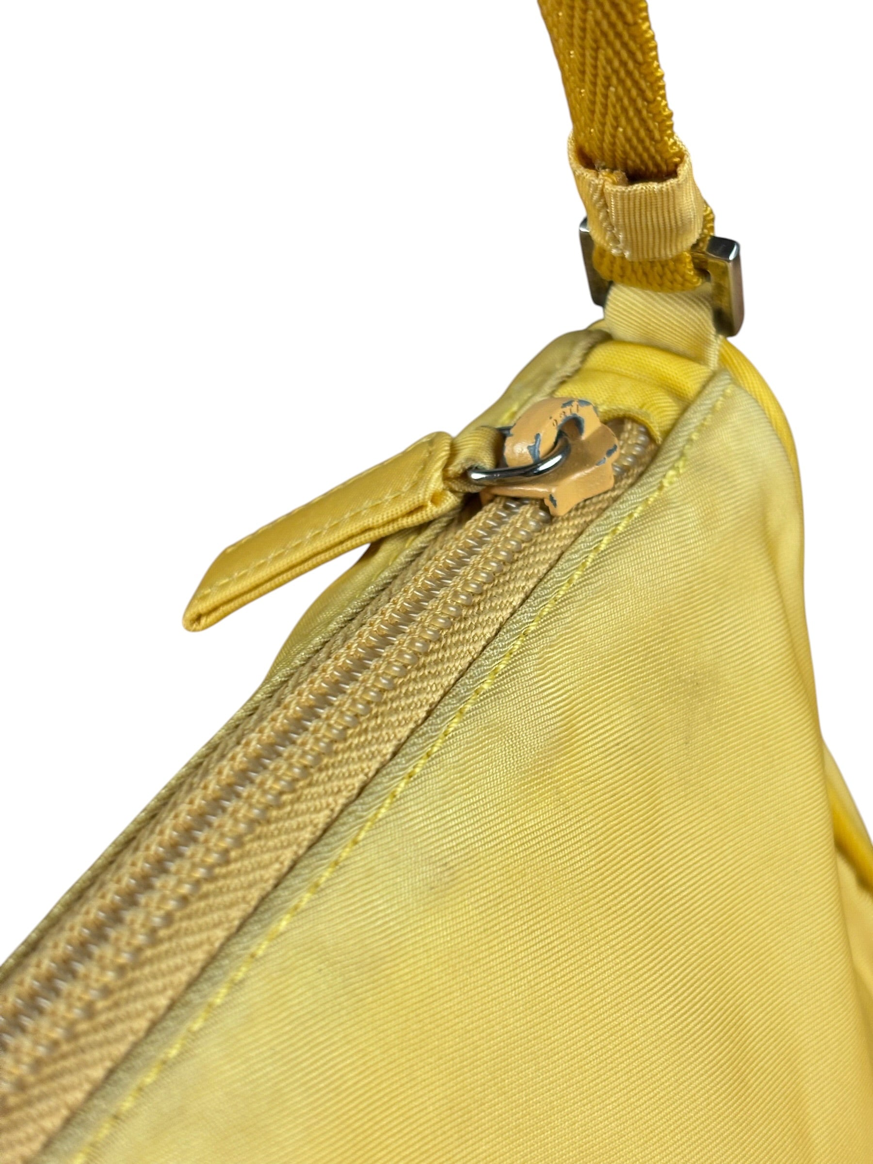 Prada Vintage Yellow Nylon Pochette