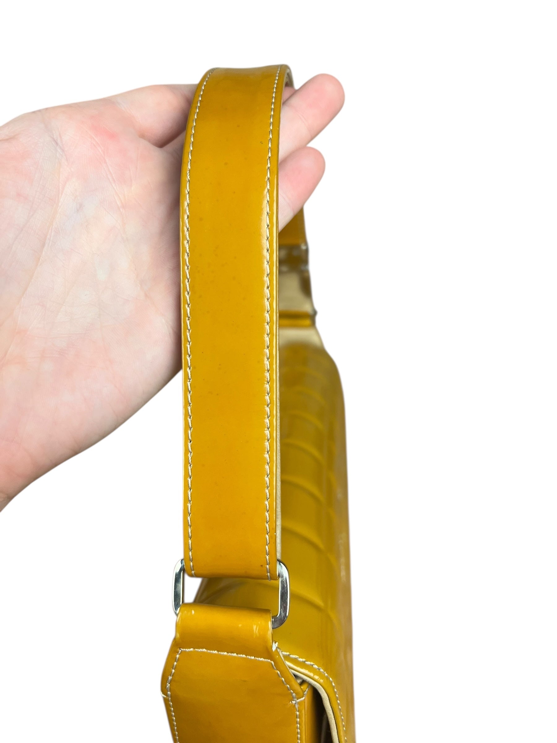 Chanel Vintage East West Patent Flap Bag