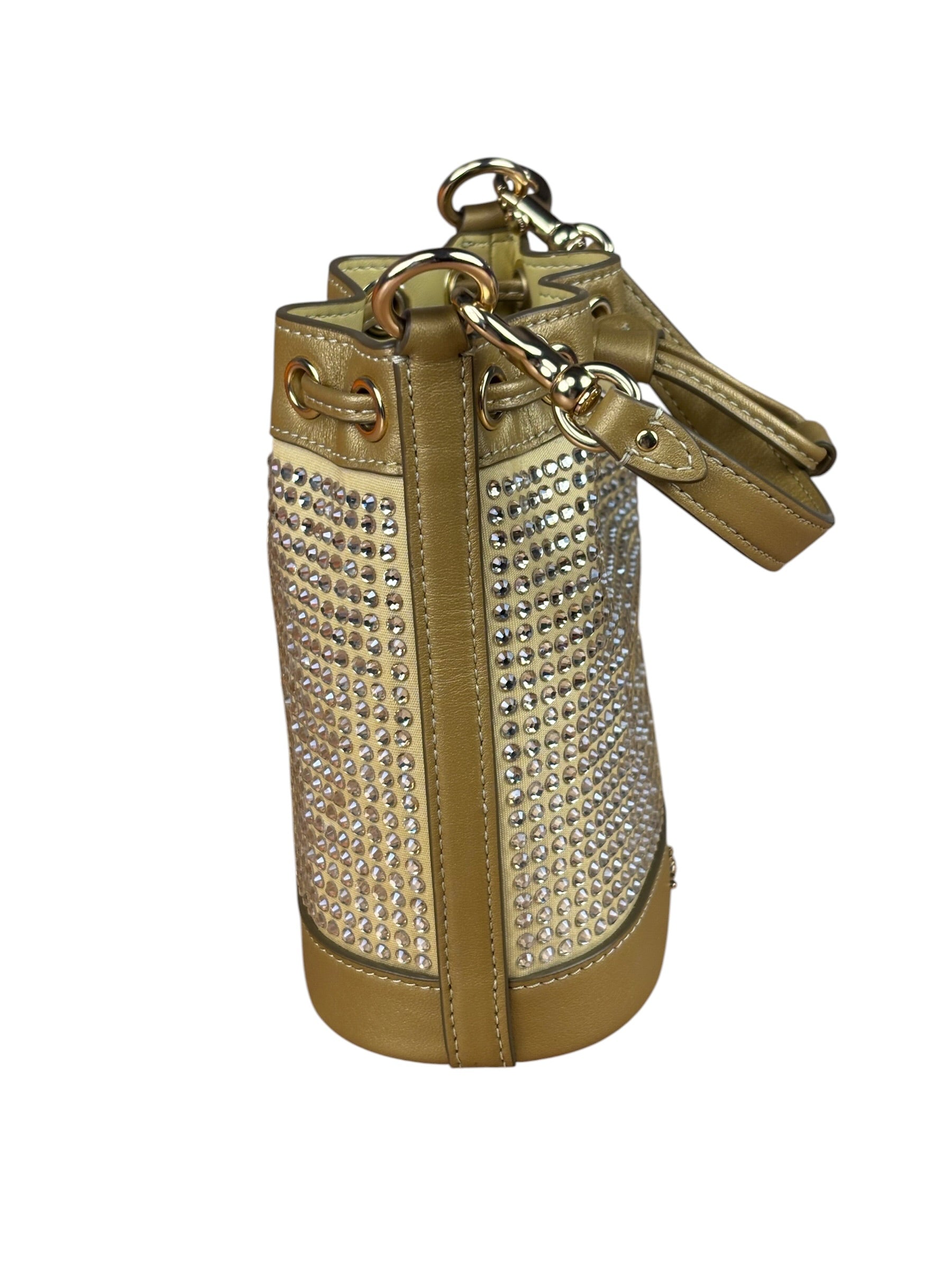 Coach Yellow Gold Mini Bucket Crystal Two-Way Bag