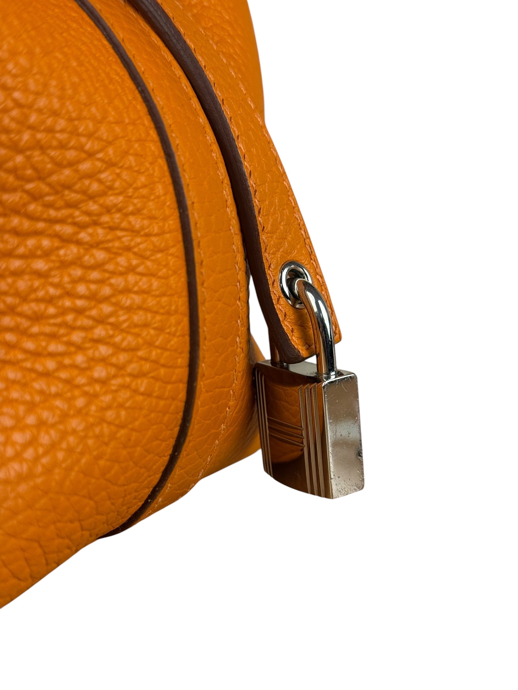 Hermes Orange Clemence Leather Picotin Lock 18 Handbag 2024