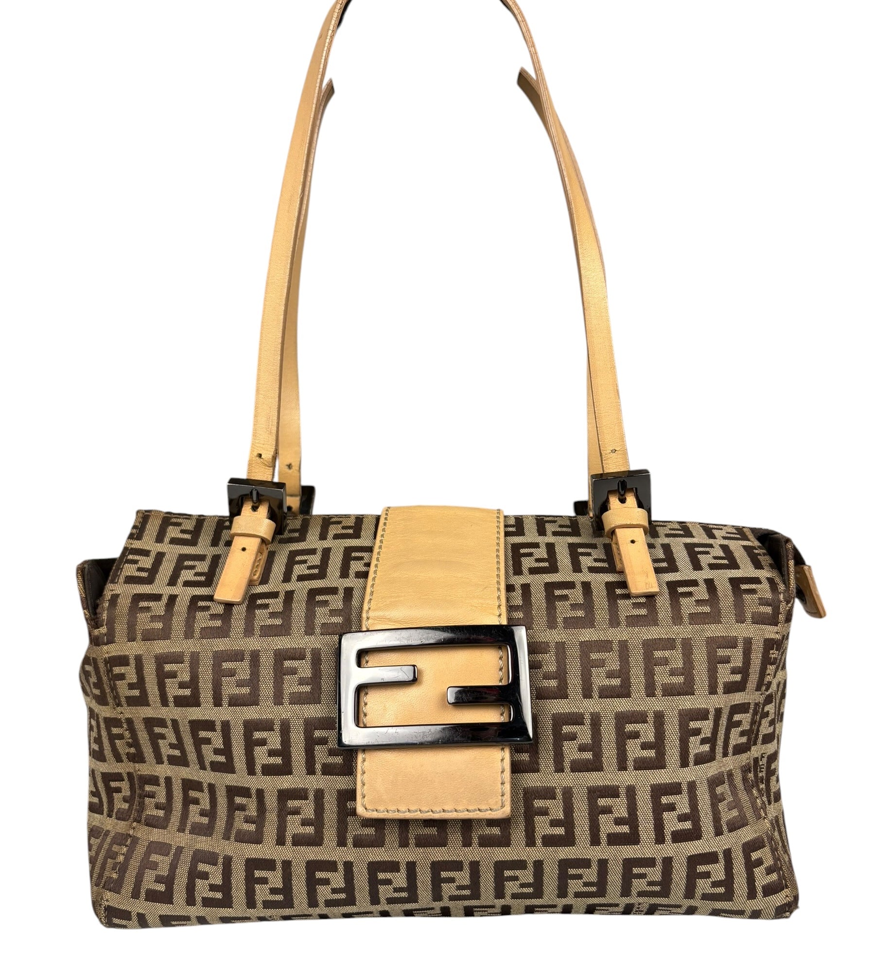 Fendi Vintage Brown Zucca Print Bento Box Bag