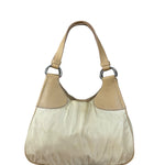 Prada Vintage Beige Nylon/Leather Logo Handbag