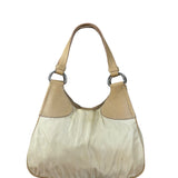 Prada Vintage Beige Nylon/Leather Logo Handbag