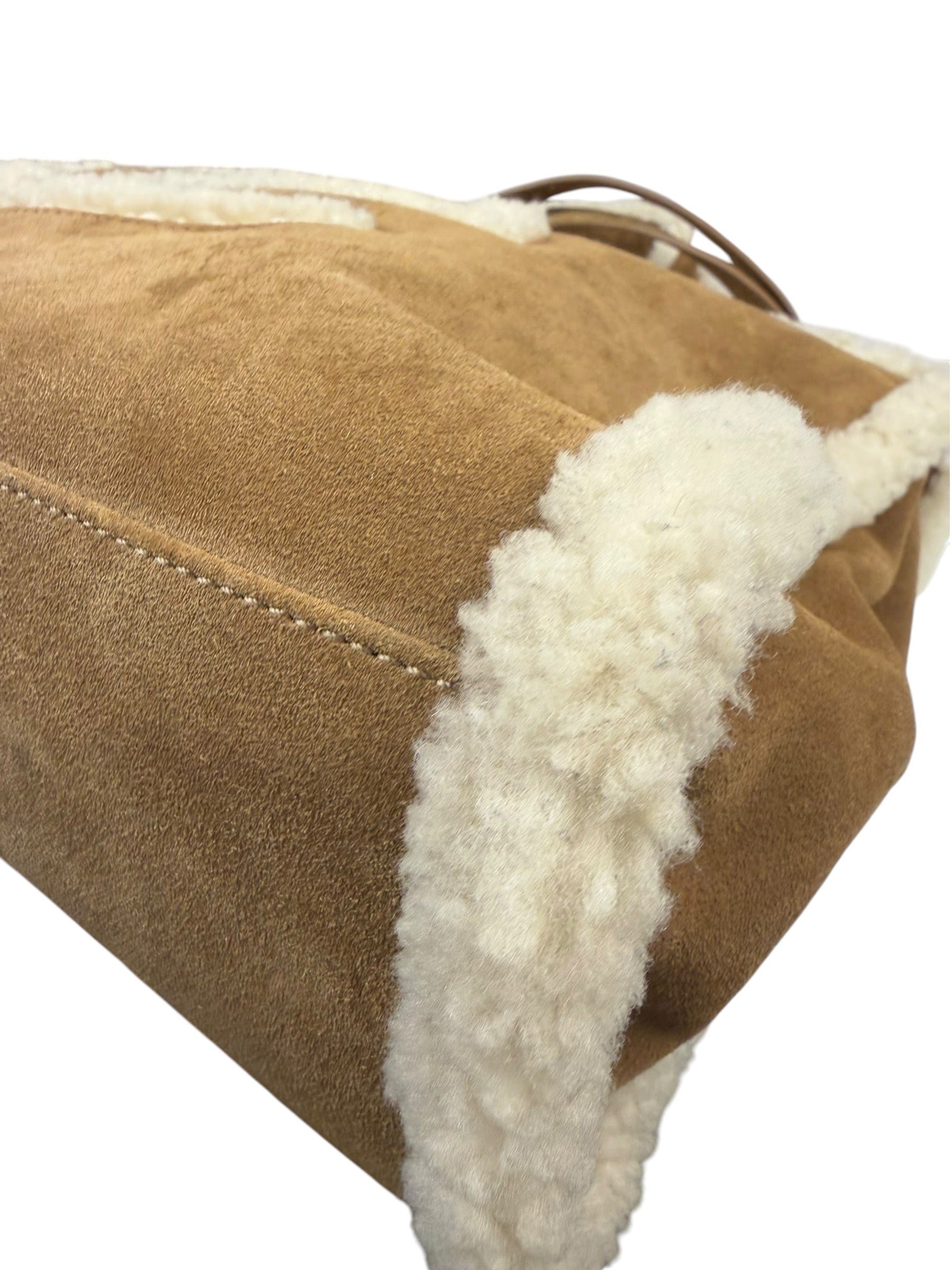 UGG x Telfar Brown Suede Medium Chestnut Shopper Tote