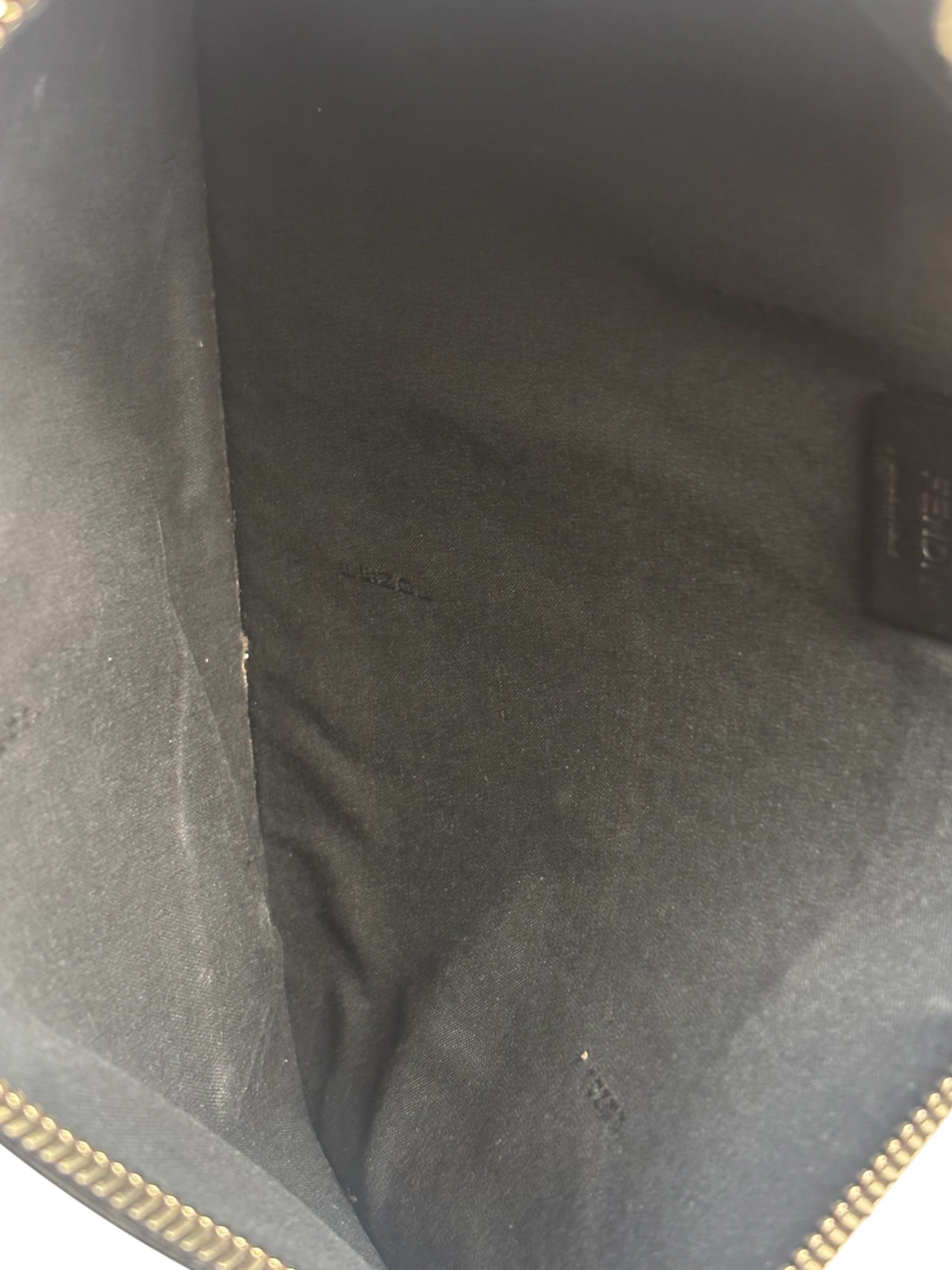 Fendi Black Leather Monsters Zip Clutch