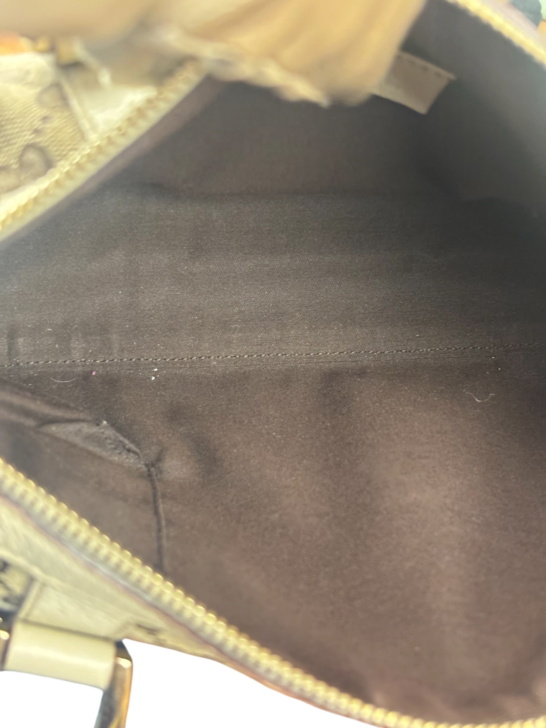 Gucci Bicolor Leather Trim Canvas GG Monogram Shoulder Bag