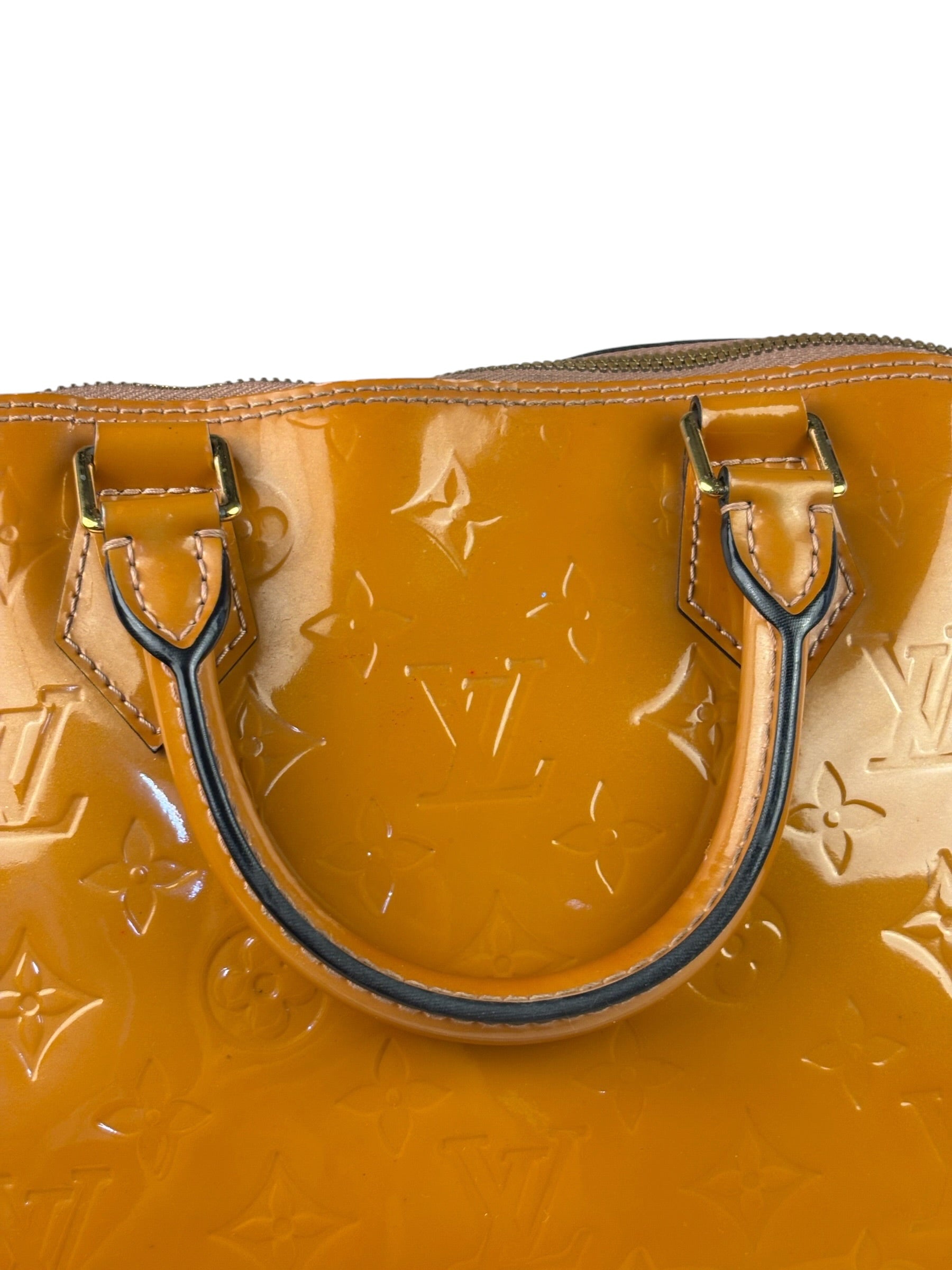 Louis Vuitton Vintage Monogram Vernis Alma MM Handbag Orange