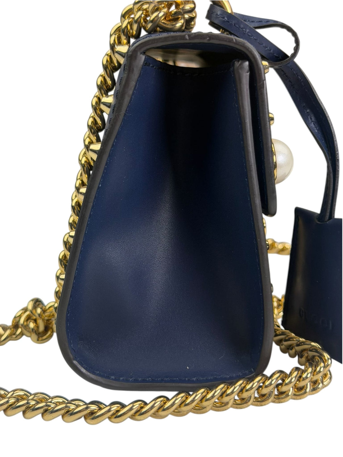 Gucci Navy Leather Small Padlock Shoulder Bag