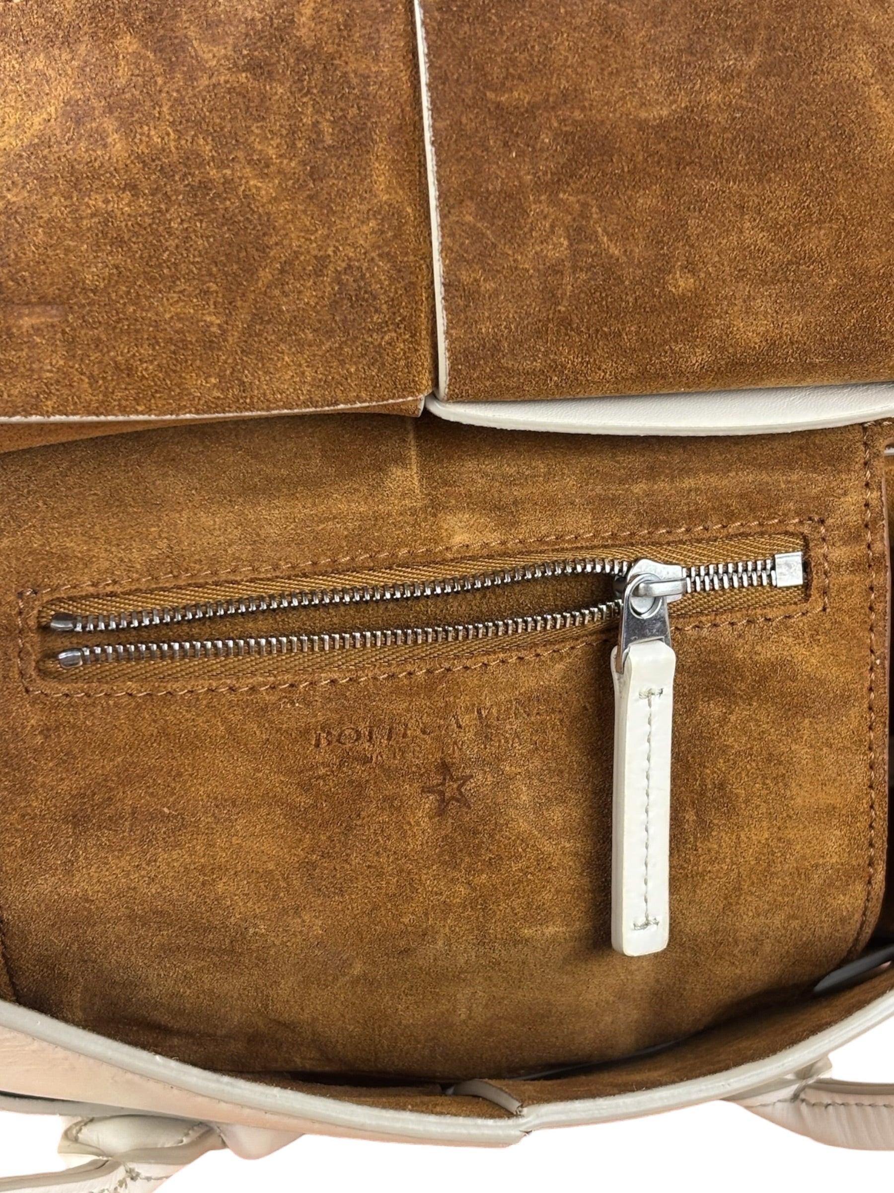 Bottega Veneta Cream Leather Mini Arco Two-Way Bag