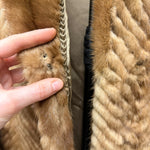 Vintage Light Brown Chevron Mink Fur Coat