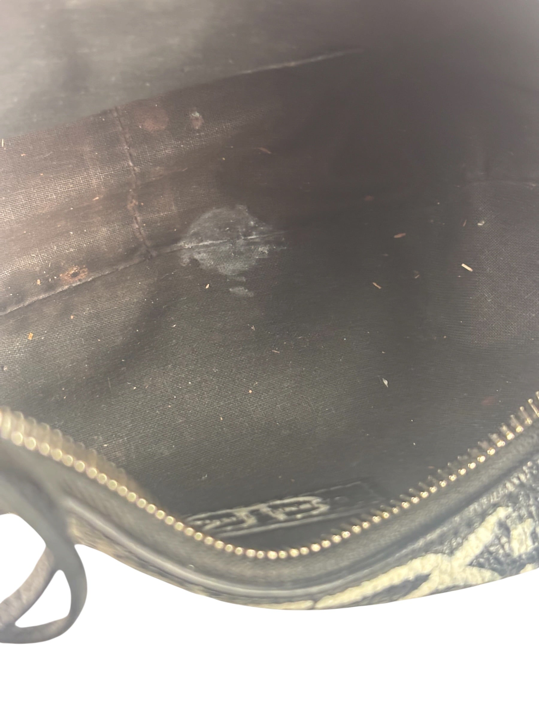 Balenciaga Black/White Leather Le Cagole Graffiti Shoulder Bag