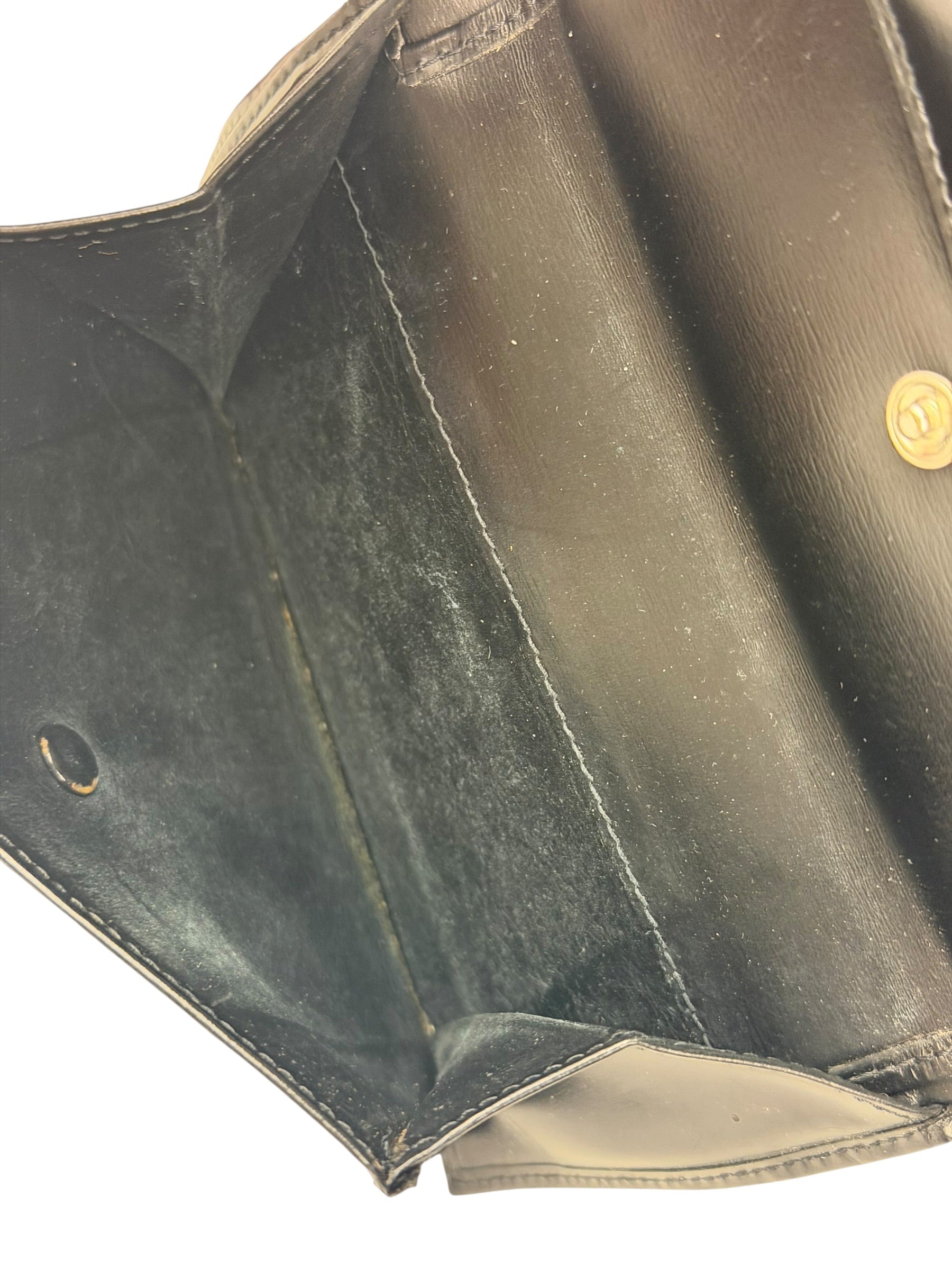 Cartier Black Leather Panther C Tri-Fold Wallet