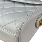 Chanel Vintage White Quilted Leather Flap Bag 1991
