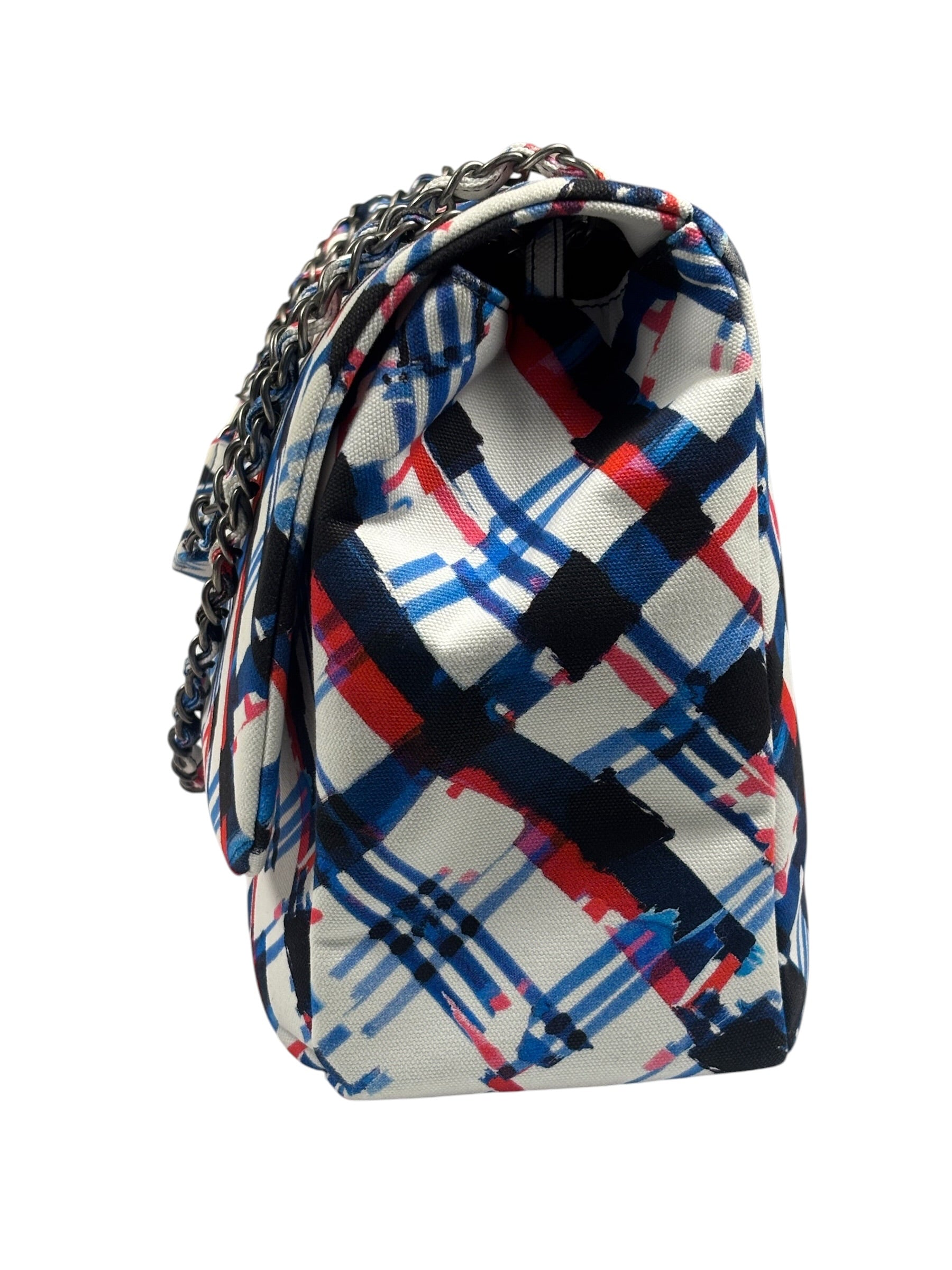Chanel White-Multi Canvas Airline Printed XXL Travel Flap Bag 2016