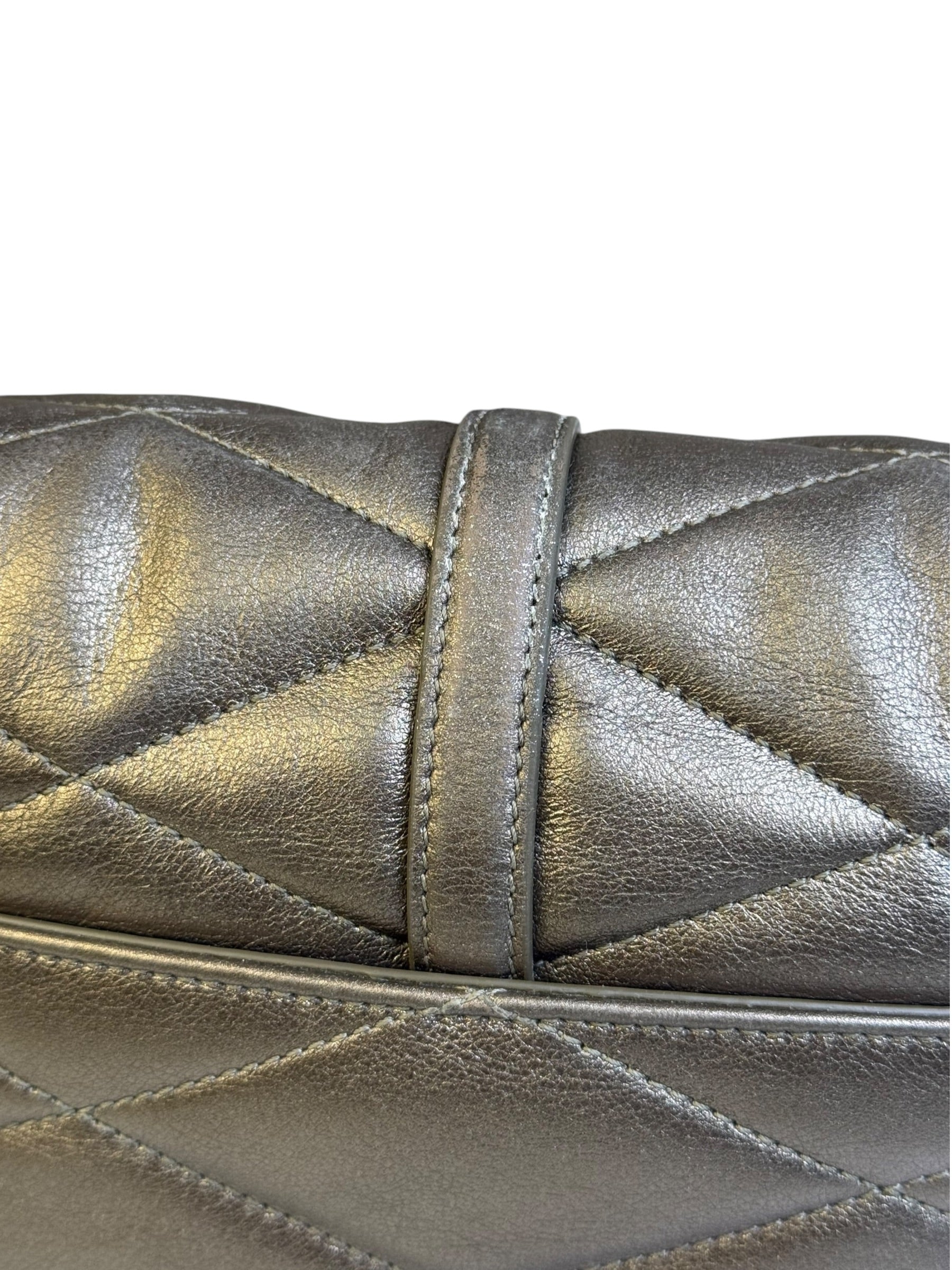 Saint Laurent Metallic Bronze Lambskin Quilted Le 57 Shoulder Bag