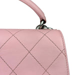 Chanel Pink Stitch Quilt Ring My Bag 2Way Flap 2017