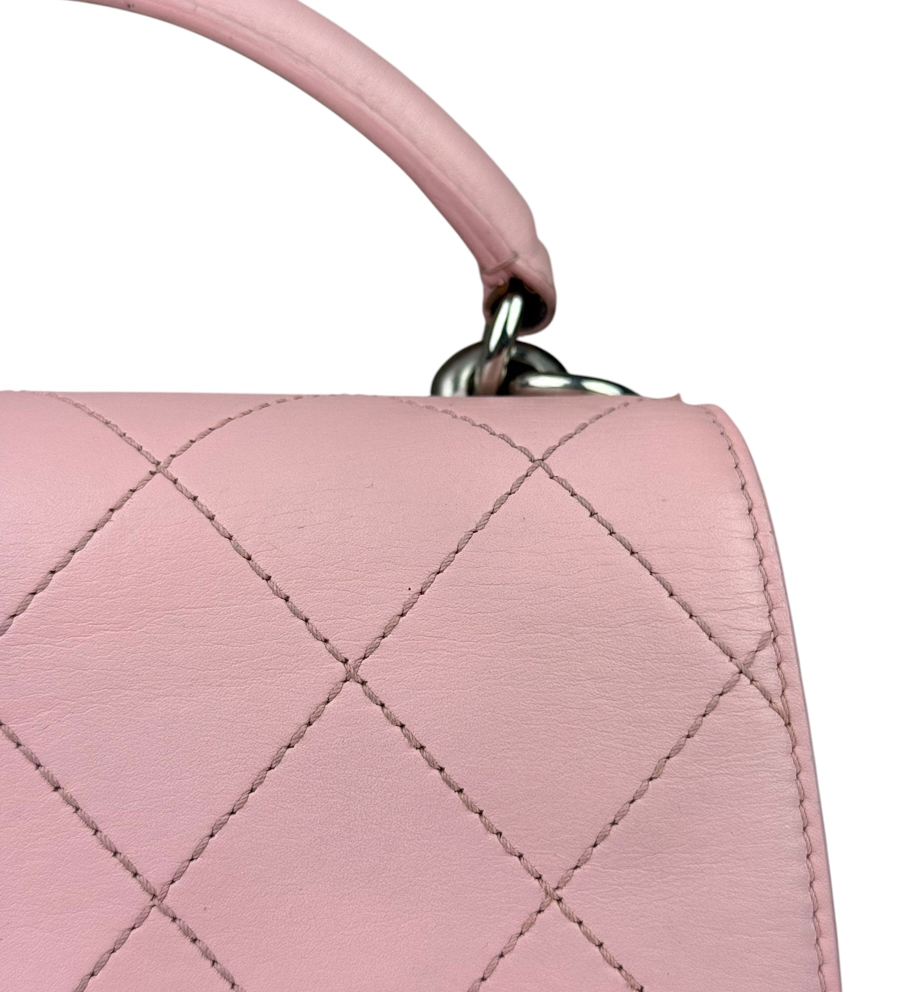Chanel Pink Stitch Quilt Ring My Bag 2Way Flap 2017