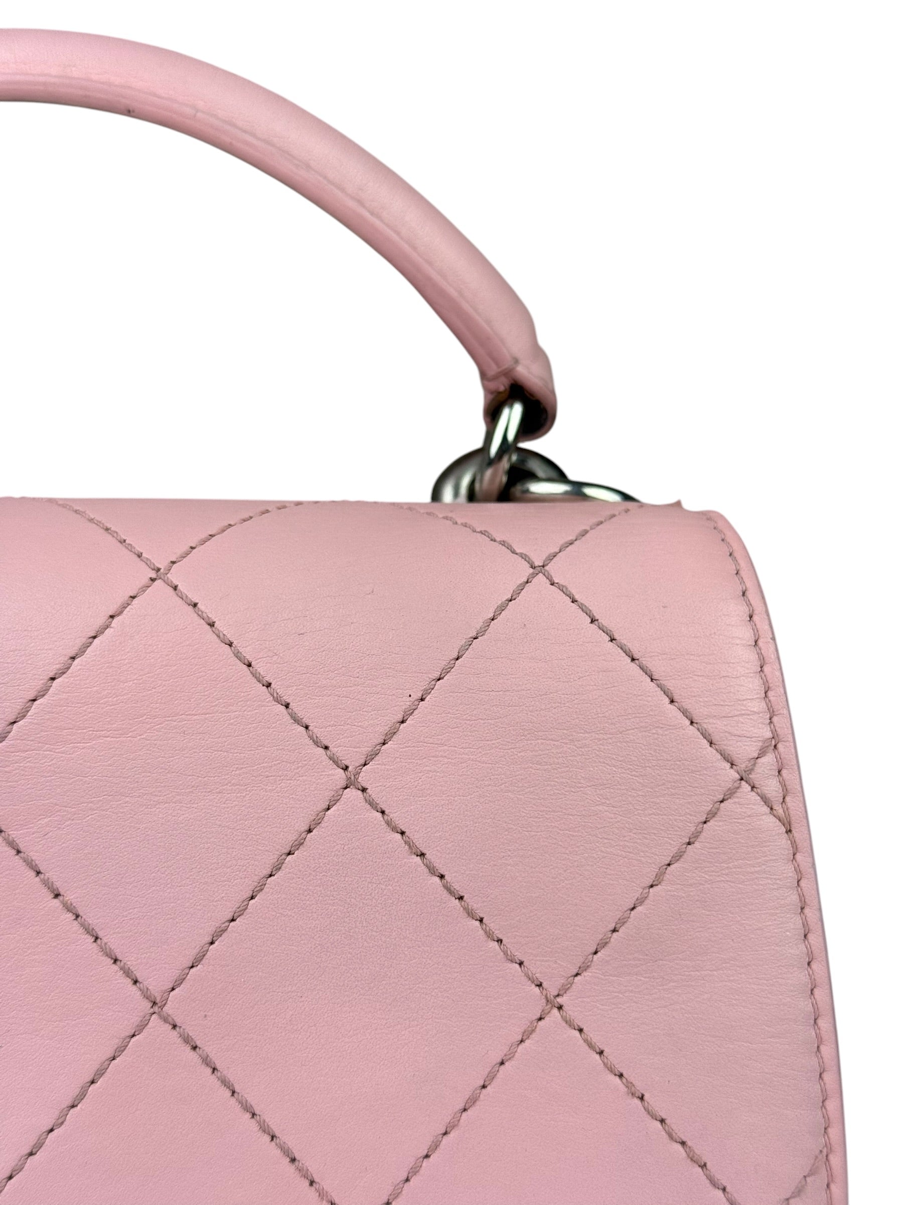 Chanel Pink Stitch Quilt Ring My Bag 2Way Flap 2017