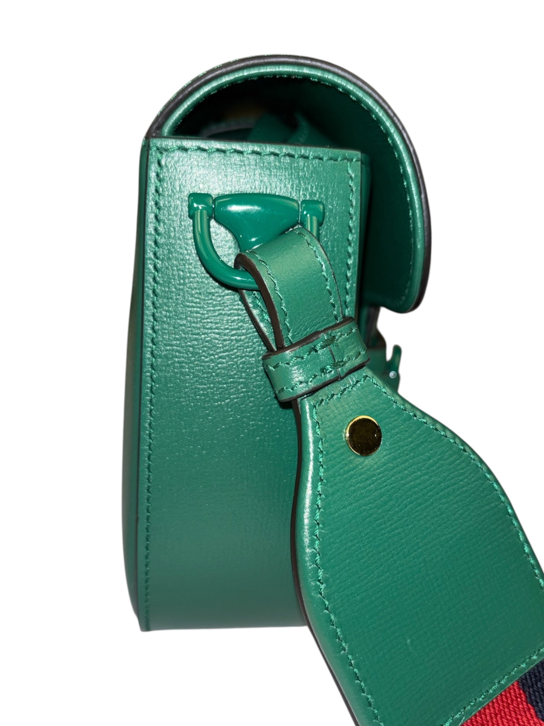 Gucci Green Leather Horsebit Shoulder Bag