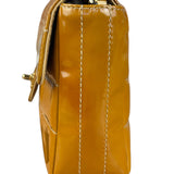 Chanel Gold Patent East West Stitch Flap Bag 2002