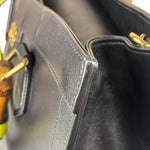 Gucci Black Leather Bamboo Diana 2Way Tote Bag