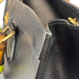 Gucci Black Leather Bamboo Diana 2Way Tote Bag