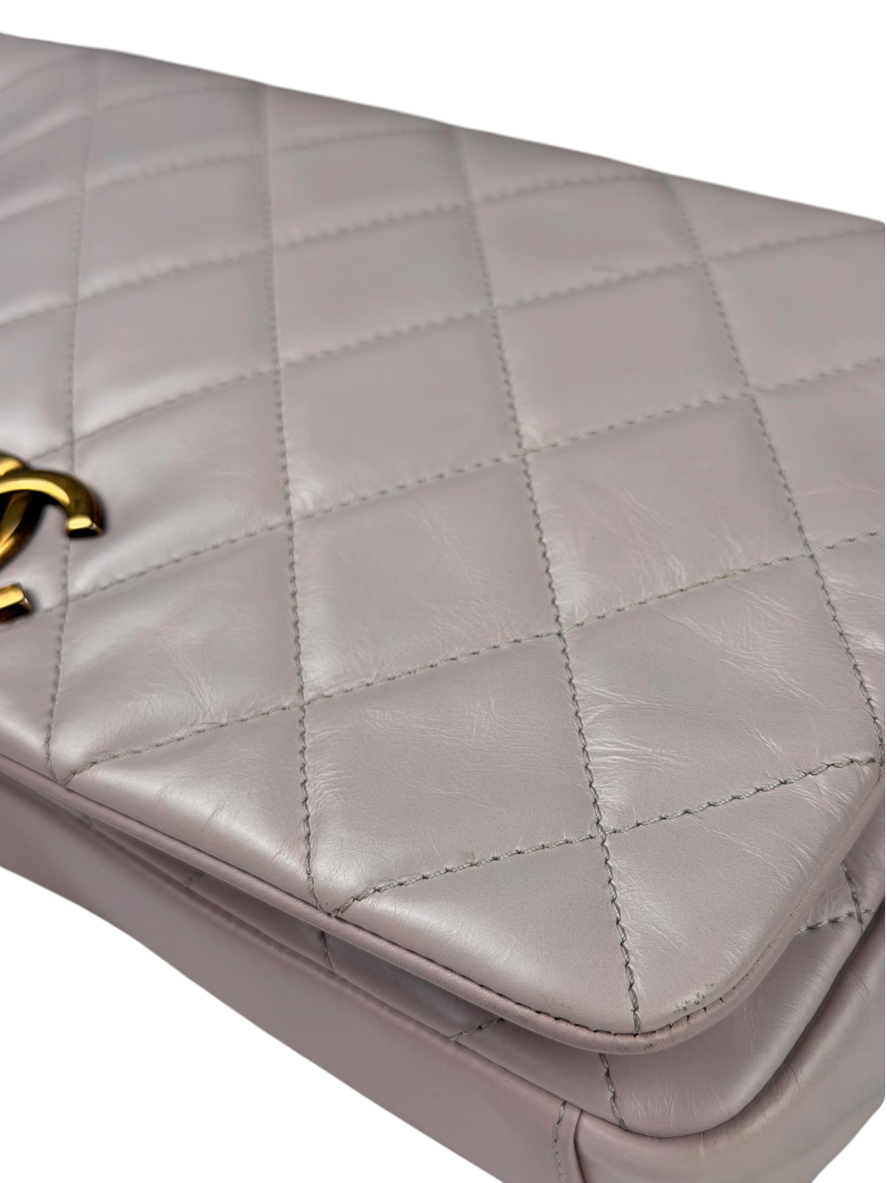 Chanel Light Lilac Calfskin Leather Quilted Flap Chain Bag