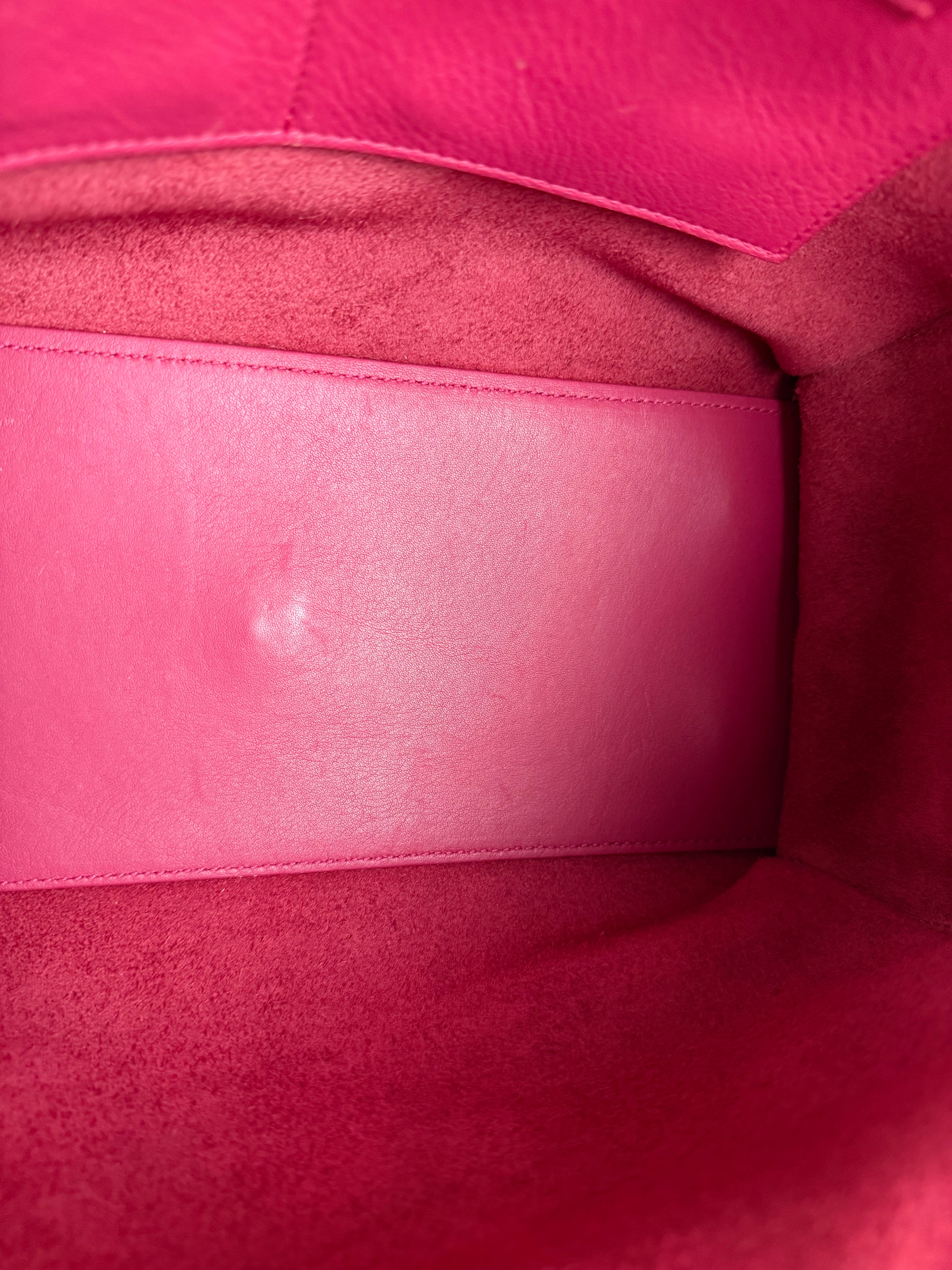 Saint Laurent Classic Y Cabas Fuchsia 2Way Handbag