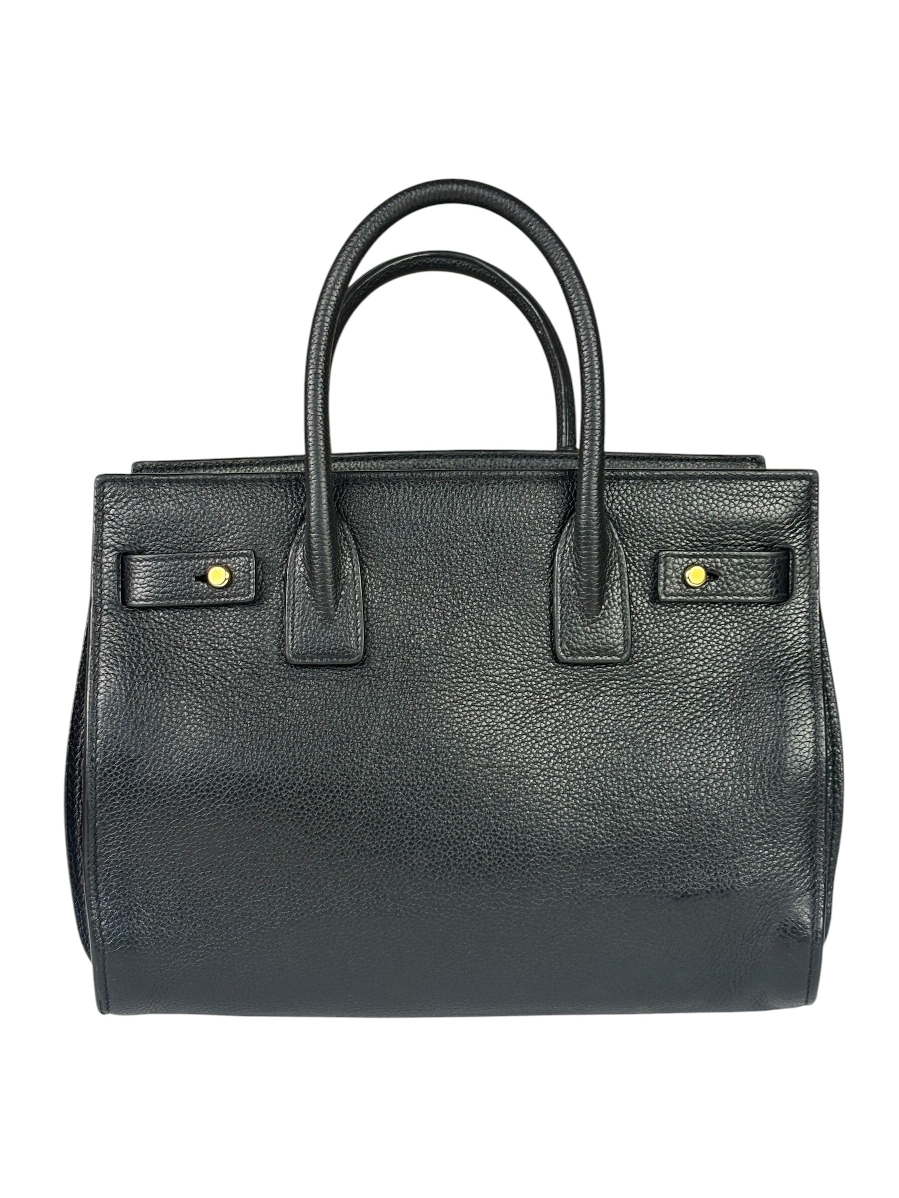 Yves Saint Laurent Black Grained Leather Sac De Jour Two-Way Bag