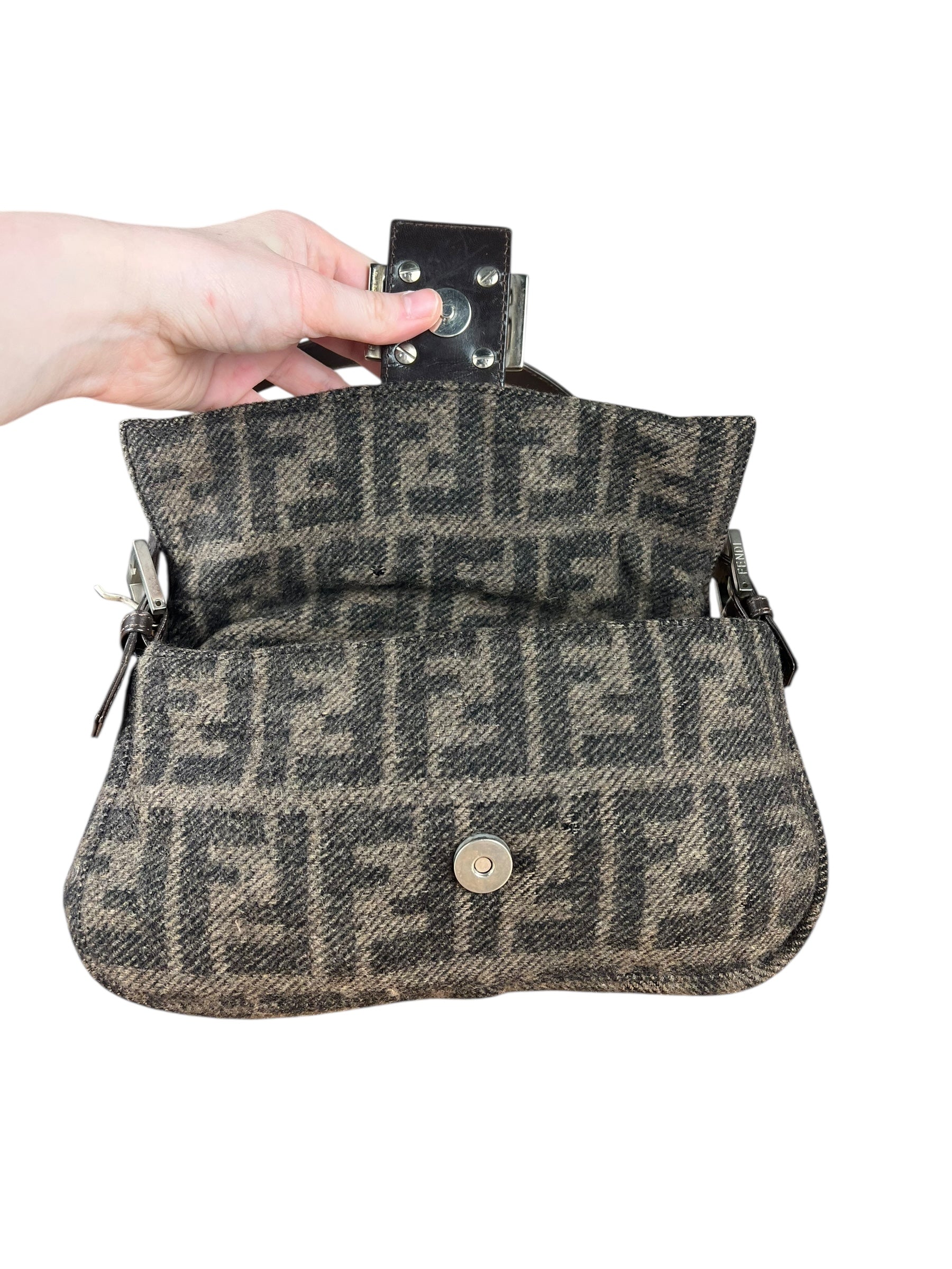 Fendi Wool Zucca Baguette