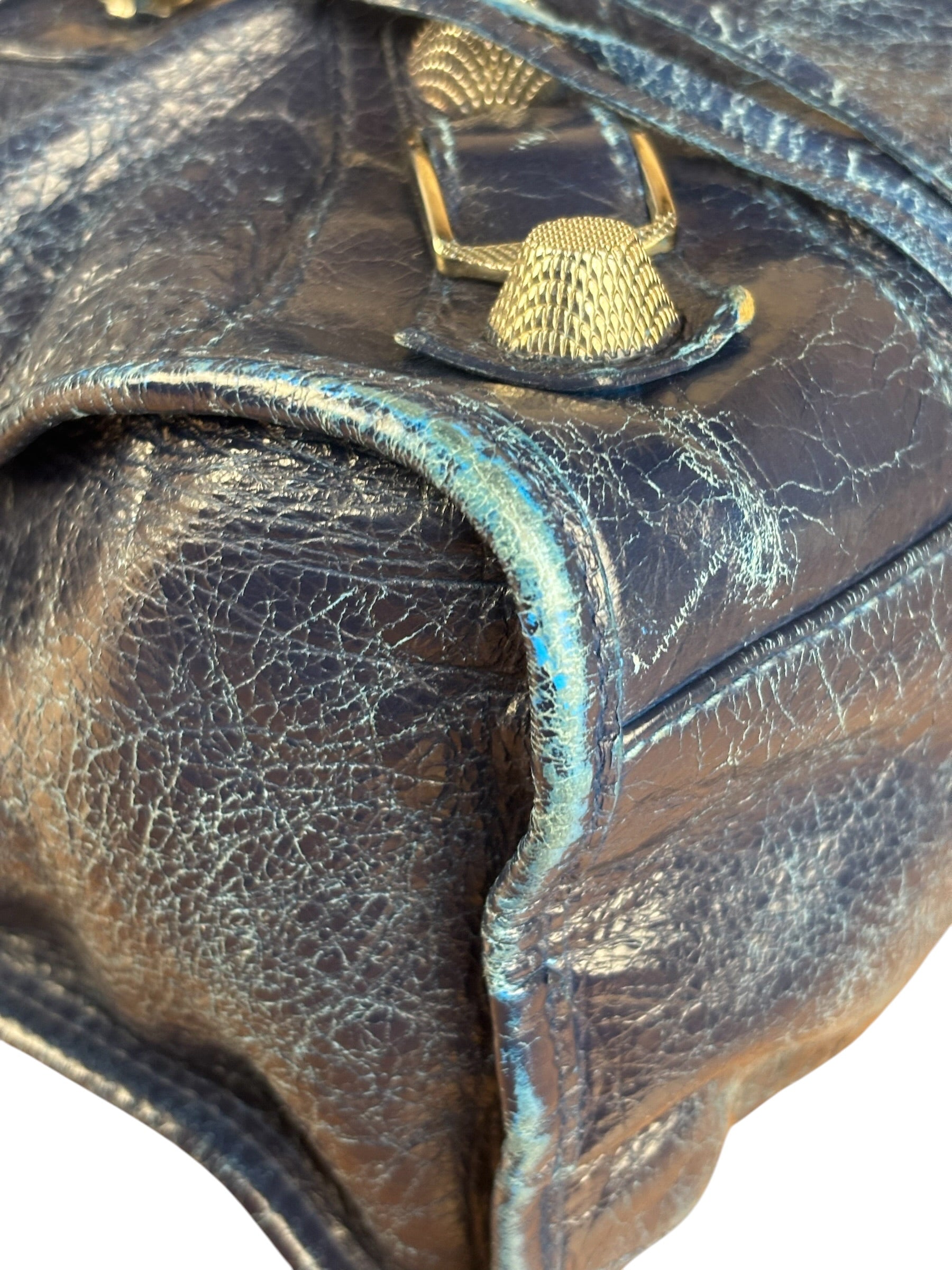 Balenciaga Navy Blue Giant Hardware City Bag