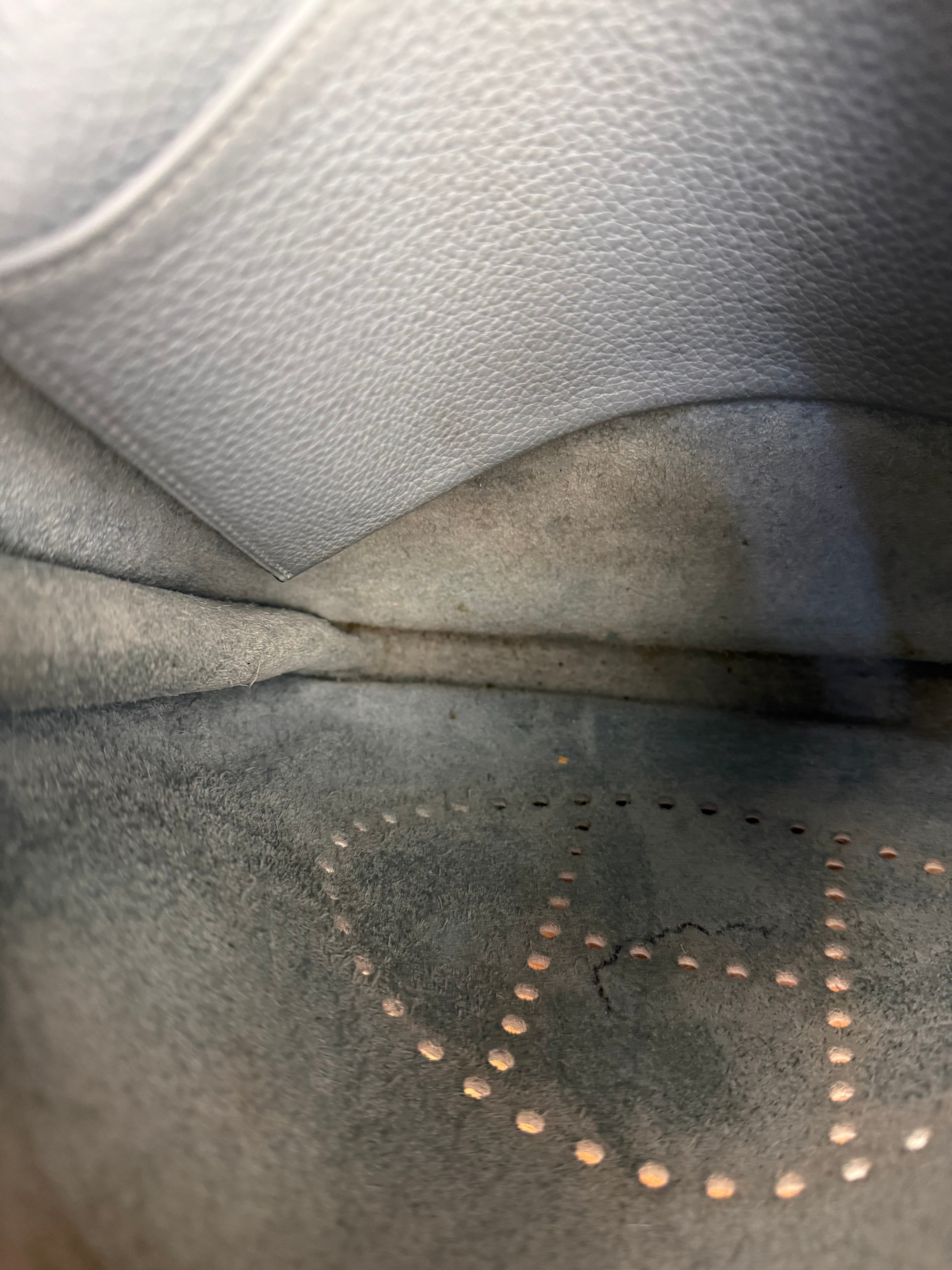 Hermes Evelyne Clemence Light Blue Leather Shoulder Bag