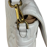 Fendi Large Zucca Embossed Leather Baguette White