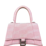 Balenciaga Pink Denim Small Hourglass 2Way Handbag