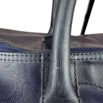 Christian Dior Vintage Navy Coated Canvas Boston Bag