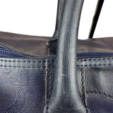Christian Dior Vintage Navy Coated Canvas Boston Bag