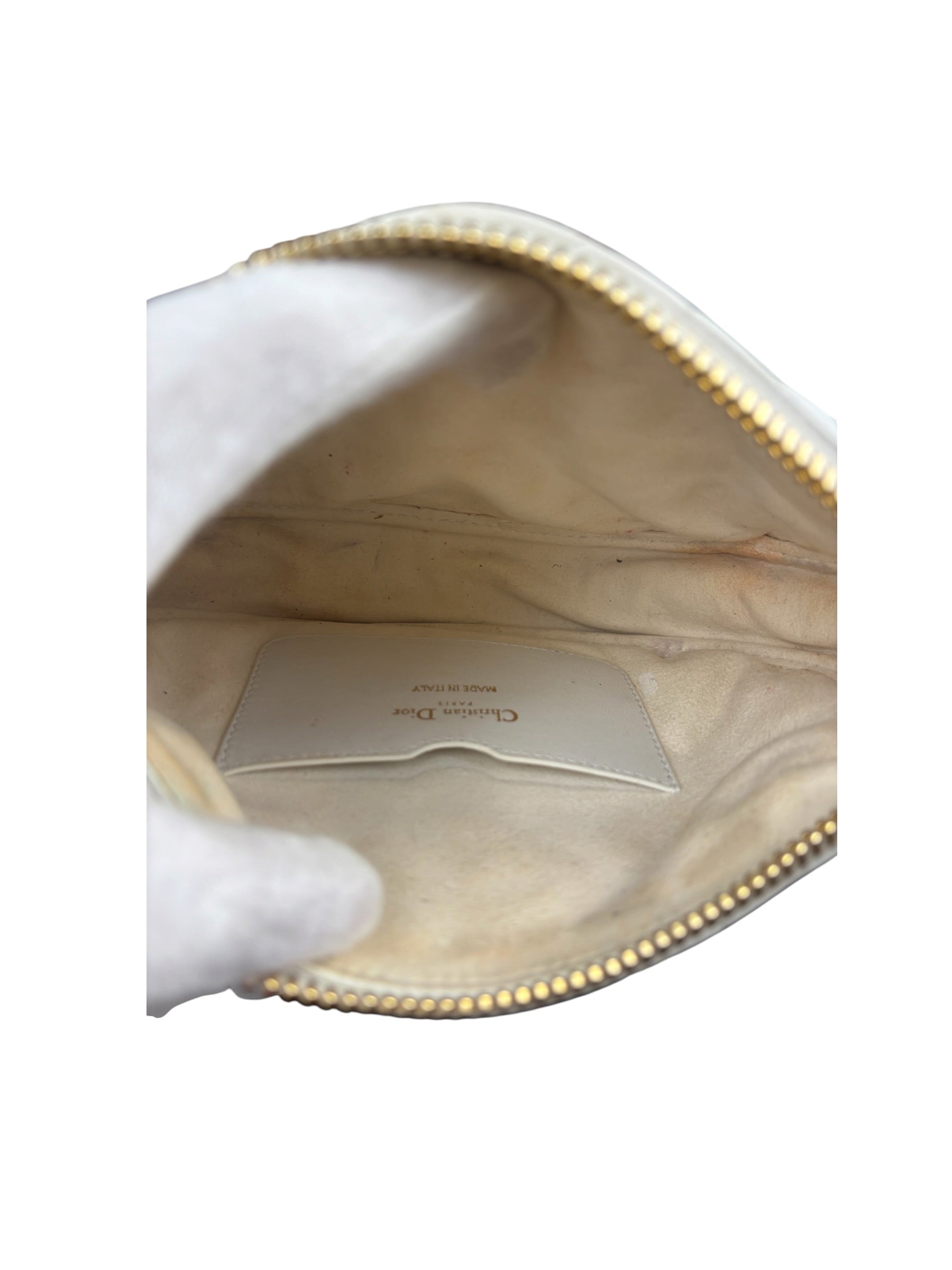 Christian Dior White Leather Micro Vibe Two-Way Bag